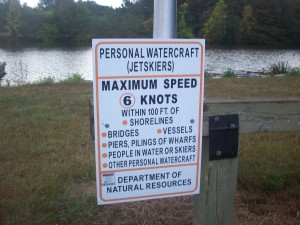 A reminder is posted for jet ski users.